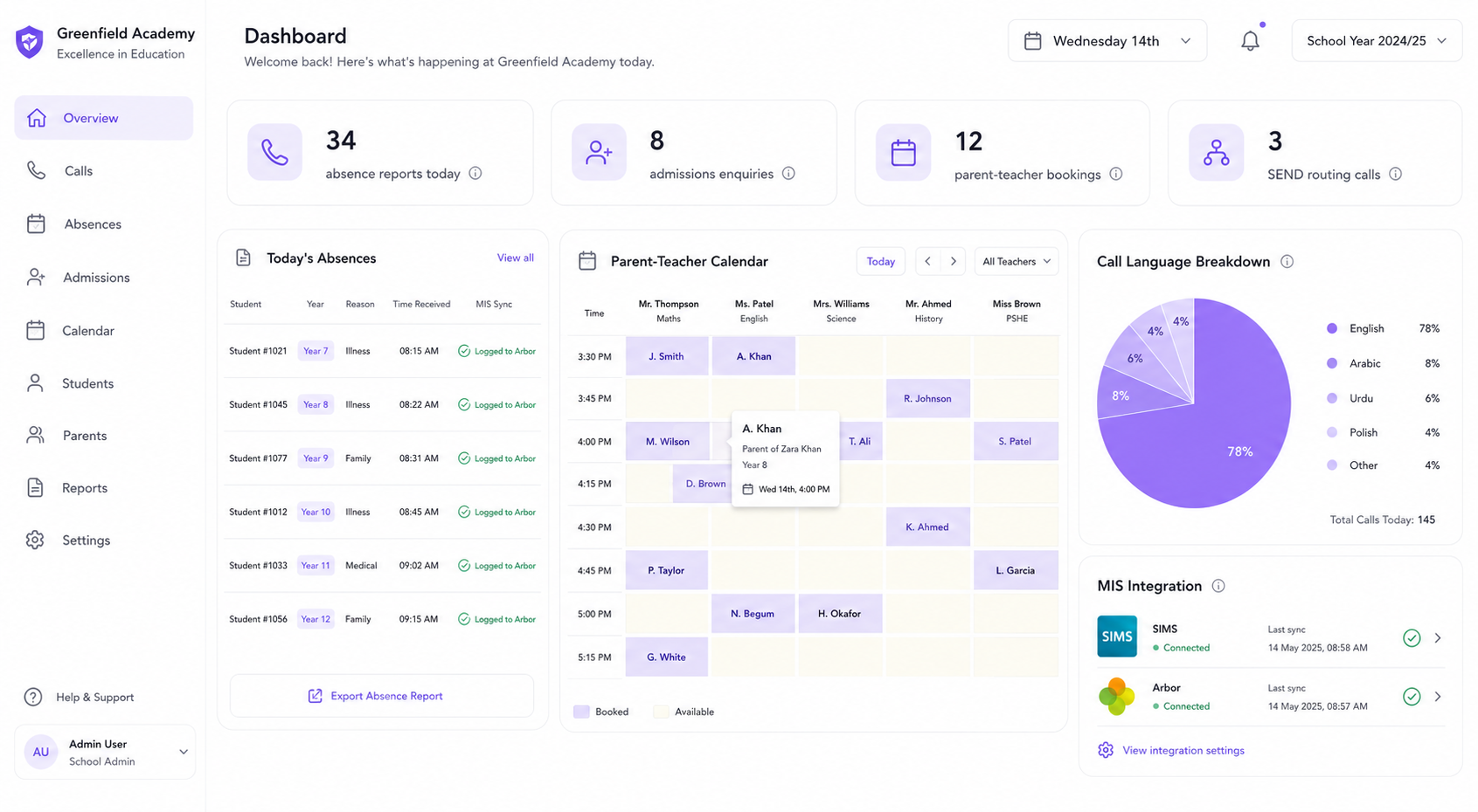 Education Admin Dashboard
